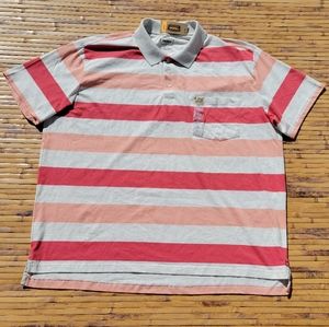 Foundry Casual Cranberry Stripe Polo 2XL